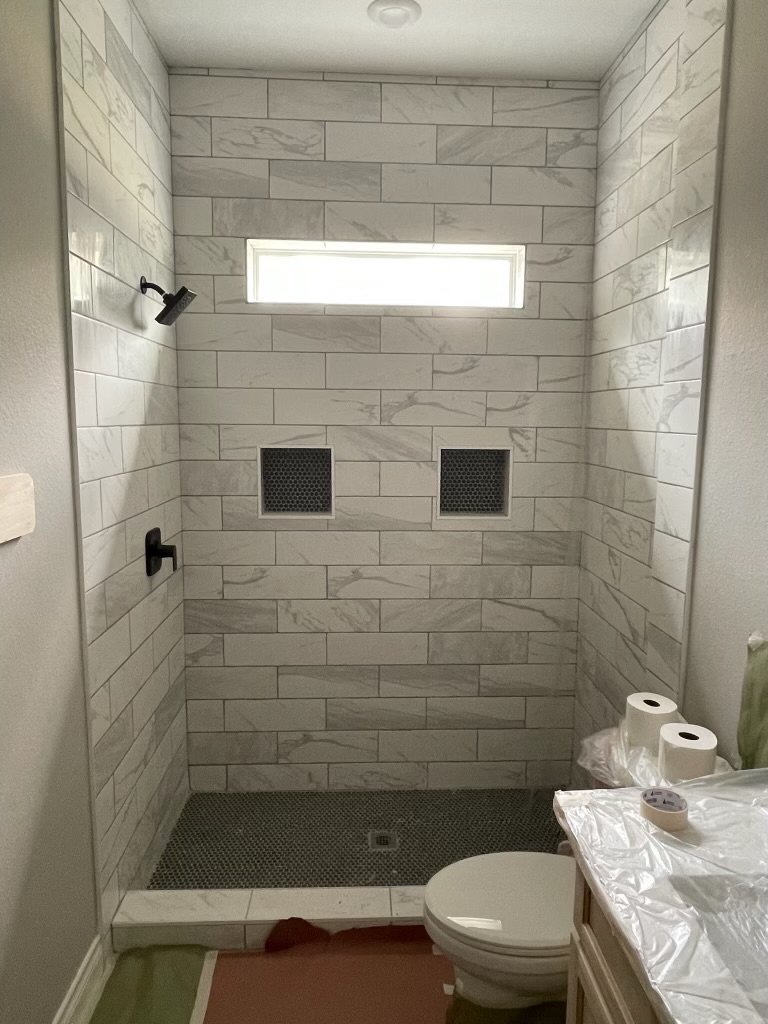 A beautifully installed shower door