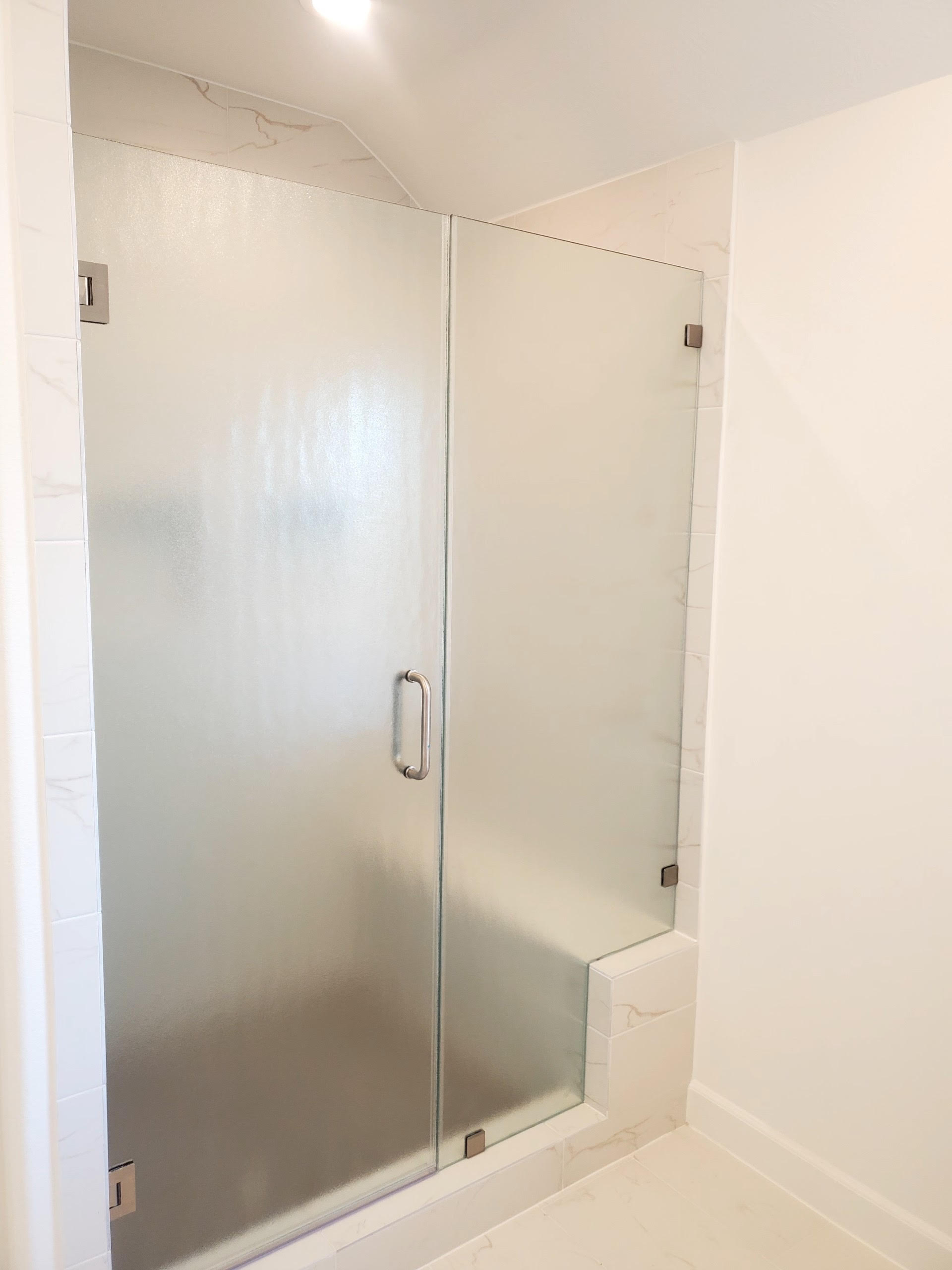 A beautifully installed shower door